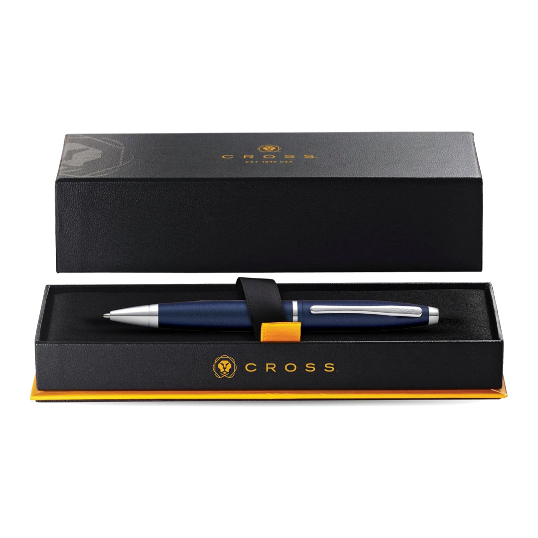Cross AT0112-18 Calais Matte Metallic Ballpoint Pen Midnight Blue with Chrome Trims 5