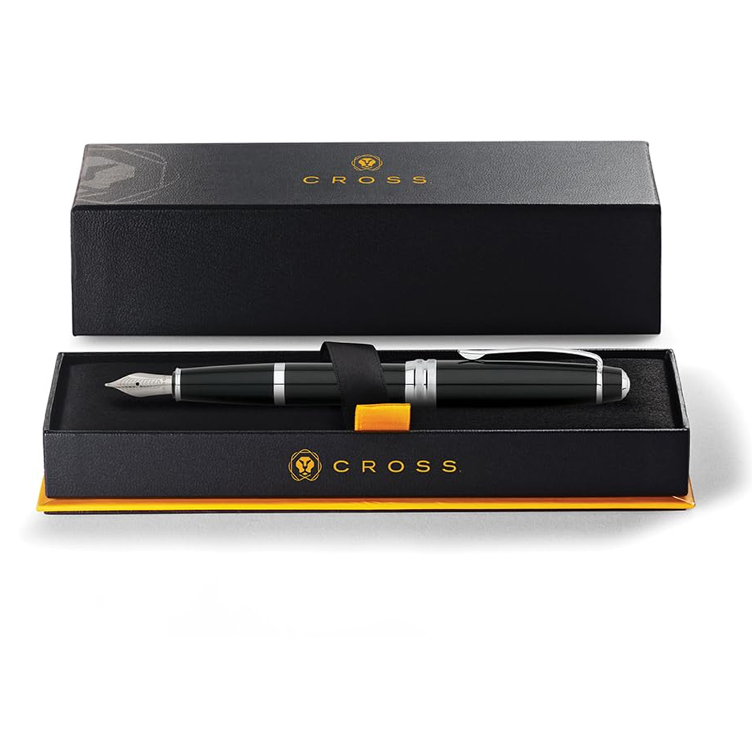 Cross Bailey Fountain Pen Medium Black with Chrome Trims- AT0456-7MS 4
