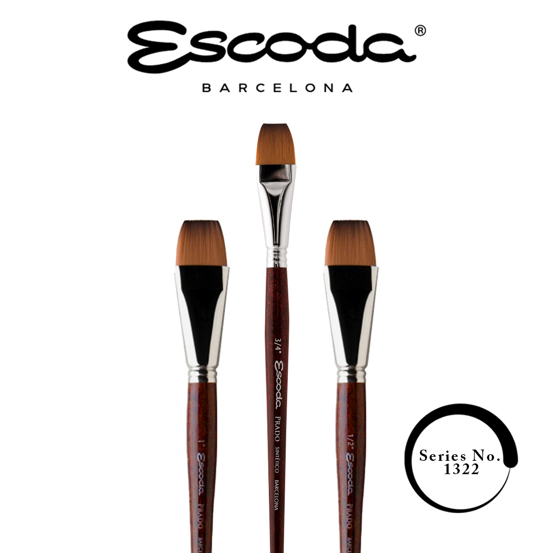 ESCODA PRADO FLAT WASH TAME SYNTHETIC SABLE HAIR BRUSH – SERIES 1322 cover image