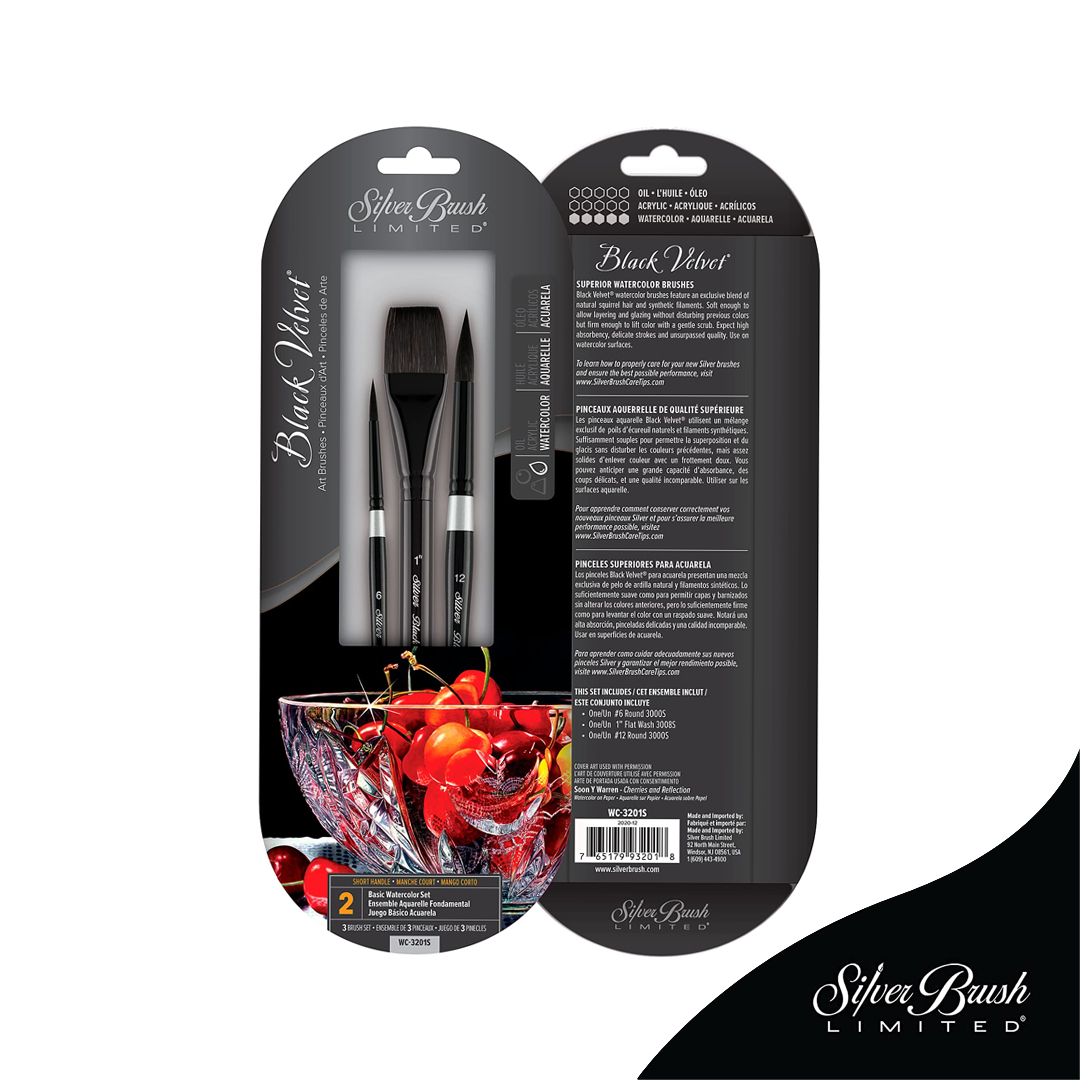 Black Velvet® Plein Air Watercolor Brush Set of 3, WC-3203S 1