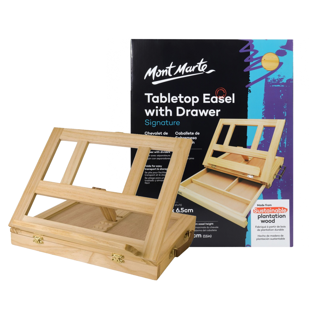 Mont Marte Table Easel wDrawer Pine cover